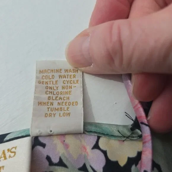 Vintage Gold Label Victoria’s Secret Floral Slip Camisole Lace Trim Lingerie L - Picture 4 of 7